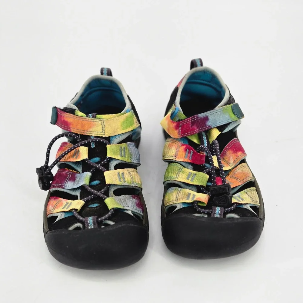 KEEN Newport H2 Tie Dye Rainbow Gorpcore Hiking Sandals Size Youth 3 EU 35 GUC